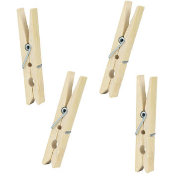 Urban Living Basic Size wasknijpers - 48x - bamboe - 7 cm - Knijpers