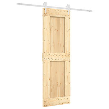 vidaXL Schuifdeur met beslag 70x210 cm massief grenenhout