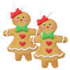 Kersthanger - gingerbread peperkoek vrouwtje -2x st- kunststof - 11 cm - Kersthangers