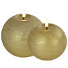 LED bolkaarsen/kaarsen - set van 2x st - goud - warm wit licht - LED kaarsen