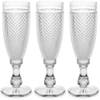 Vivalto Prosecco/champagneglazen - glas - set 6x stuks - 185 ml - Luxe Diamonds relief glas - Champagneglazen