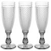 Vivalto Prosecco/champagneglazen - glas - set 6x stuks - 185 ml - Luxe Diamonds relief glas - Champagneglazen