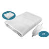 2 pack Parya Home - Verwarmde Deken - 3 warmte standen - Warmte deken - deken 1 persoon - onderdeken - 150 x 80 cm - Wit