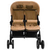 The Living Store Comfortabele Tweelingwagen - Wandelen en winkelen - 80 x 96 x 104 cm - Staal en linnen - Taupe