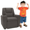 The Living Store Kinderfauteuil - Verstelbaar - Antracietgrijs - Kunstleer - 51 x 62 x 67 cm