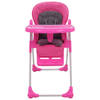 The Living Store Kinderstoel - Opvouwbaar - Stalen frame - Roze/grijs - 49x82x107cm