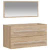 The Living Store Badkaast Sonoma Eiken - 90 x 38.5 x 48 cm - Wandgemonteerde Spiegel - Duurzaam Materiaal