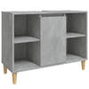 The Living Store Badkaast Betongrijs - Wastafelkast 80x33x60cm - Duurzaam bewerkt hout - Voldoende opbergruimte