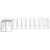 The Living Store Hondenkennel - Grote stalen constructie - Waterbestendig dak - 220 x 550 x 110 cm