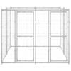 The Living Store Hondenkennel - Draadgaas - 220 x 220 x 180 cm - Met deuren - Zilver
