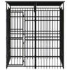 The Living Store Hondenkennel - Gepoedercoat staal - 199 x 200 x 228 cm - Zwart