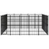 The Living Store Hondenkennel - Gepoedercoat staal - 480 x 480 x 200 cm - Zwarte kleur