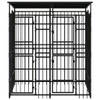 The Living Store Hondenkennel - Gepoedercoat staal - 199 x 200 x 228 cm - Zwart