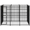 The Living Store Hondenkennel - Stalen stangen - 288x288x200 cm - Zwart