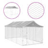 The Living Store Hondenkennel Outdoor - 3x6x2.5m - Gegalvaniseerd staal - Beschermend dak - Afsluitbare deur