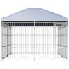 The Living Store Hondenkennel - Vaste Stalen Constructie - 300x300x185/200 cm - Met Luifel