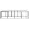 The Living Store Hondenkennel - Groot - Staal - 440x110x110 cm - Waterbestendig dak