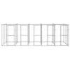 The Living Store hondenkennel - Gegalvaniseerd staal - 550 x 220 x 180 cm - Met dak en deuren