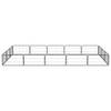 The Living Store Hondenkennel - Zwarte Gepoedercoate Stalen Panelen - 500x300x50 cm - Stevige en Duurzame Kennel