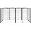 The Living Store Hondenkennel - Zwart - 200 x 100 x 100 cm - Gepoedercoat staal