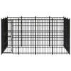 The Living Store Hondenkennel - Zwart - 384 x 288 x 200 cm - Stalen constructie