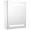 The Living Store LED-wandspiegelkast - 50 x 13.5 x 60 cm - wit/zilver - MDF met melamine-afwerking