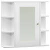 The Living Store Wandspiegelkast - badkamer - 66 x 17 x 63 cm - wit/zilver - glas en MDF