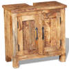 The Living Store Badkamerset - vintage hout - wastafelkast 60cm - spiegel 45x55cm - massief mangohout