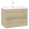 The Living Store Wastafelkast - Wastafelkast - 60 x 38.5 x 45 cm - Kleur- sonoma eiken - Materiaal- spaanplaat