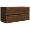 The Living Store Wastafelkast Bruineiken - 90x38.5x45 cm - Hoge kwaliteit