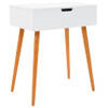 The Living Store Kaptafel - MDF en glazen spiegel - Met opbergruimte - Wit/bruin - 60 x 40 x 75 cm