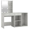 The Living Store Kaptafel LED Betongrijs 60x40x140cm - Met kast 80x40x75cm