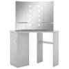 The Living Store Kaptafel Modern Betongrijs - 111 x 54 x 141.5 cm - Met spiegels en LED-verlichting