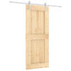 The Living Store Schuifdeur Massief Grenenhout 85x3.6x210 cm - Stalen Hardwareset - Ruimtebesparend design