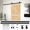 The Living Store Schuifdeur Grenenhout - 80 x 210 cm - Zwart Staal