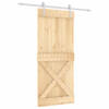 The Living Store Houten Schuifdeur - Grenenhout - 90 x 3.6 x 210 cm - Wit - Max - 80 kg