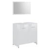 The Living Store Badkamermeubelset - Hoogglans wit - 60 x 33 x 61 cm - Spiegel 60 x 37 cm - 1 vak en 2 deuren