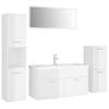 The Living Store Badkamermeubelset - Hoogglans wit - 90x38.5x46 cm - Inclusief spiegel