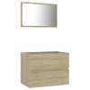 The Living Store Badkamermeubelset met Spiegel - 60 x 1.5 x 37 cm - Sonoma Eiken