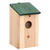 The Living Store Vogelhuisjes - Hout - Set van 10 - 12 x 12 x 22 cm - Groen dak