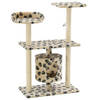 The Living Store Kattenboom - Beige - 70 x 45 x 95 cm - Met huisje - speeltje - krabpalen en platformen