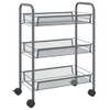 The Living Store Huishoudelijke Trolley - Grijs - 46 x 26 x 64 cm - IJzeren constructie