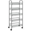 The Living Store Huishoudelijke Trolley - Grijs - 46 x 26 x 105 cm - Sterke Gaasmanden