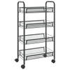 The Living Store Trolley - Huishoudelijk - 46 x 26 x 85 cm - Zwart - ijzeren constructie