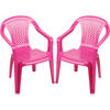 Sunnydays Kinderstoel - 2x - roze - kunststof - buiten/binnen - L37 x B35 x H52 cm - tuinstoelen - Kinderstoelen
