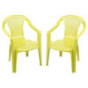 Sunnydays Kinderstoel - 2x - groen - kunststof - buiten/binnen - L37 x B35 x H52 cm - tuinstoelen - Kinderstoelen