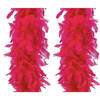 Carnaval verkleed veren Boa - 2 stuks- fuchsia roze - 180 cm - Verkleed boa