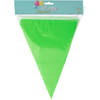 Party Vlaggenlijn - binnen/buiten - plastic - groen - 600 cm - 25 vlaggetjes - Vlaggenlijnen