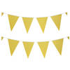 Party Vlaggenlijn - 2x - binnen - papier - glitter goud - 6 m - 25 vlaggetjes - Vlaggenlijnen