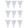 Bruiloft/huwelijk Vlaggenlijn - 3x - binnen/buiten - plastic - wit met hartjes - 3 m - 16 vlaggetjes - Vlaggenlijnen